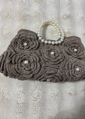 Vizon Boncuklu Metal Kadın Çanta - Görsel 2