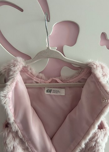 H&M Kız Çocuk Pembe Kürklü Yelek - Görsel 3