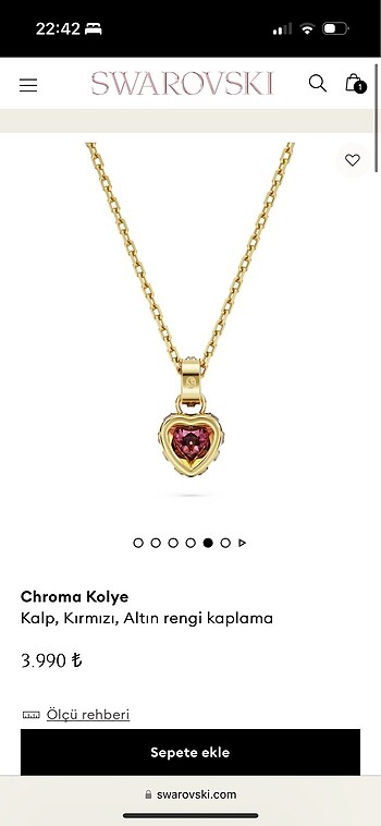 Beden pembe Renk Swarovski kolye