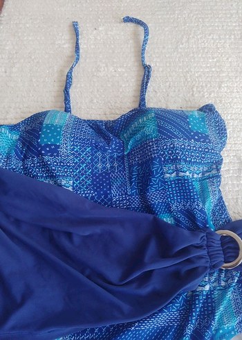 Mavi Bağlamalı Bohem Uzun Mayo - Görsel 2