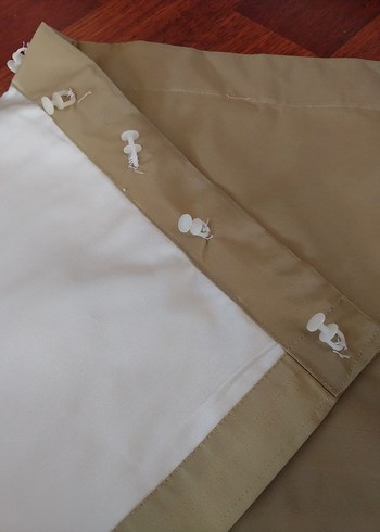 Bej ve gri sade perde 192 ye 40 cm - Görsel 4