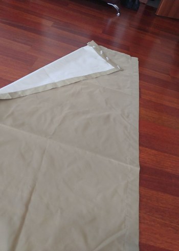 Bej ve gri sade perde 192 ye 40 cm - Görsel 3