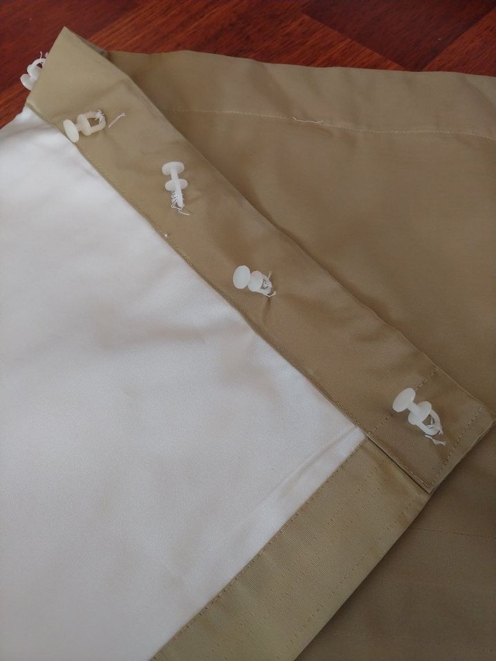 Bej ve gri sade perde 192 ye 40 cm - Görsel 4