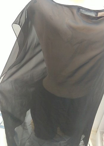 s Beden siyah Renk Drapeli Siyah Kadın Bluz