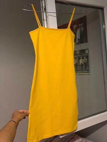 H&M Sarı Mini Elbise