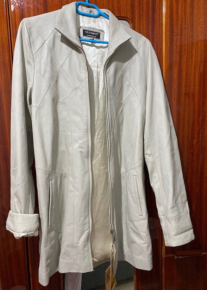 Deri ceket taş rengi - Görsel 2