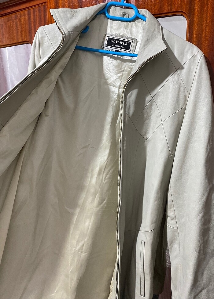 Deri ceket taş rengi - Görsel 3