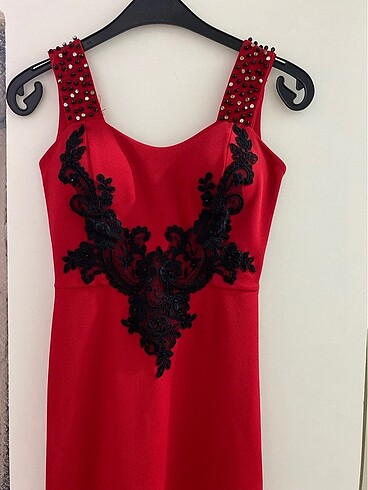 Bordo kırmızı balık abiye - Görsel 2