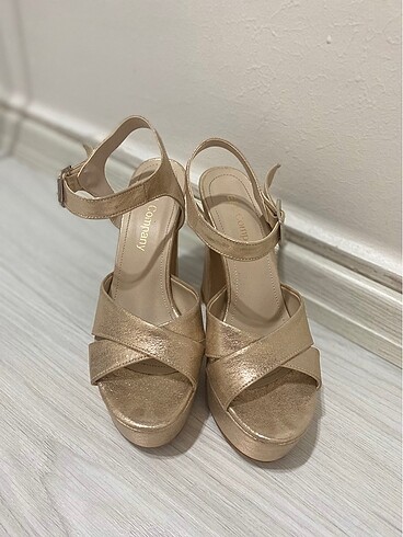 Platform topuklu ayakkabı gold - Görsel 5