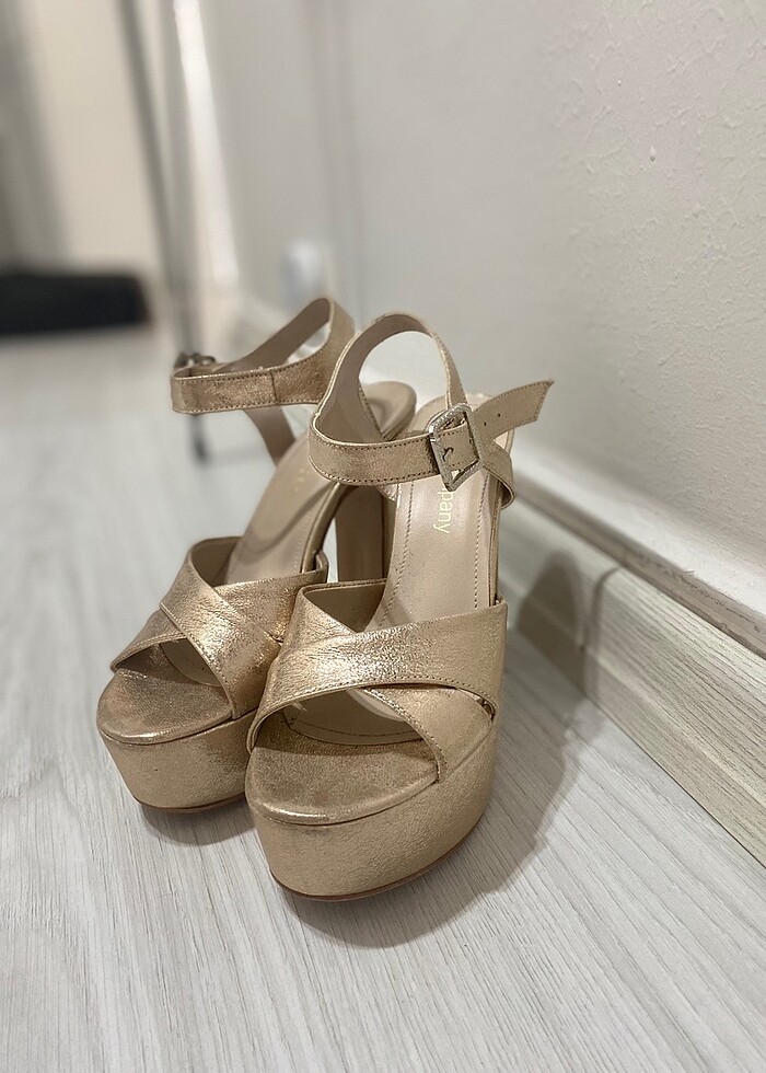 Platform topuklu ayakkabı gold - Görsel 4