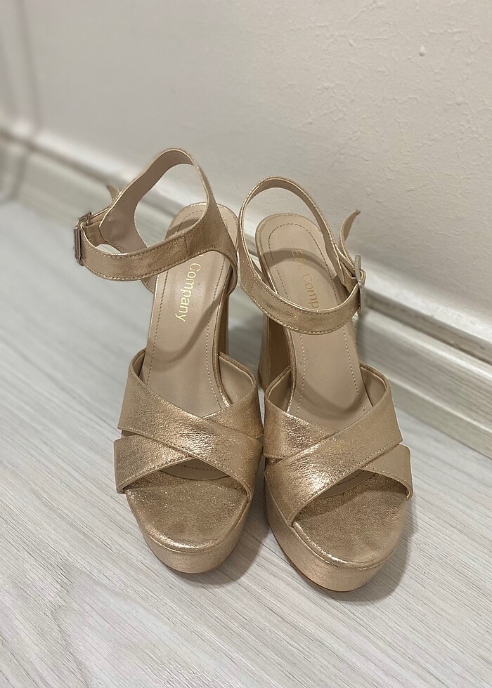 Platform topuklu ayakkabı gold - Görsel 5