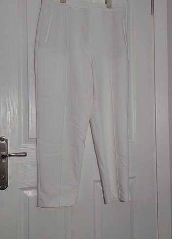 xl Beden Beyaz kumaş pantolon 