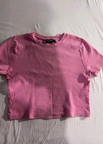 Pembe Pamuklu Crop - Görsel 3