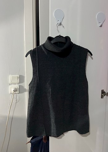 Gri Kadın Balıkçı Yaka Örgü Süveter - Görsel 2