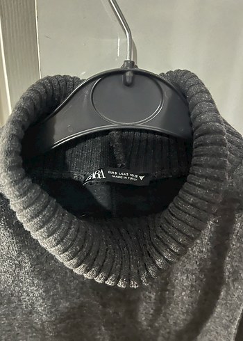 Gri Kadın Balıkçı Yaka Örgü Süveter - Görsel 3