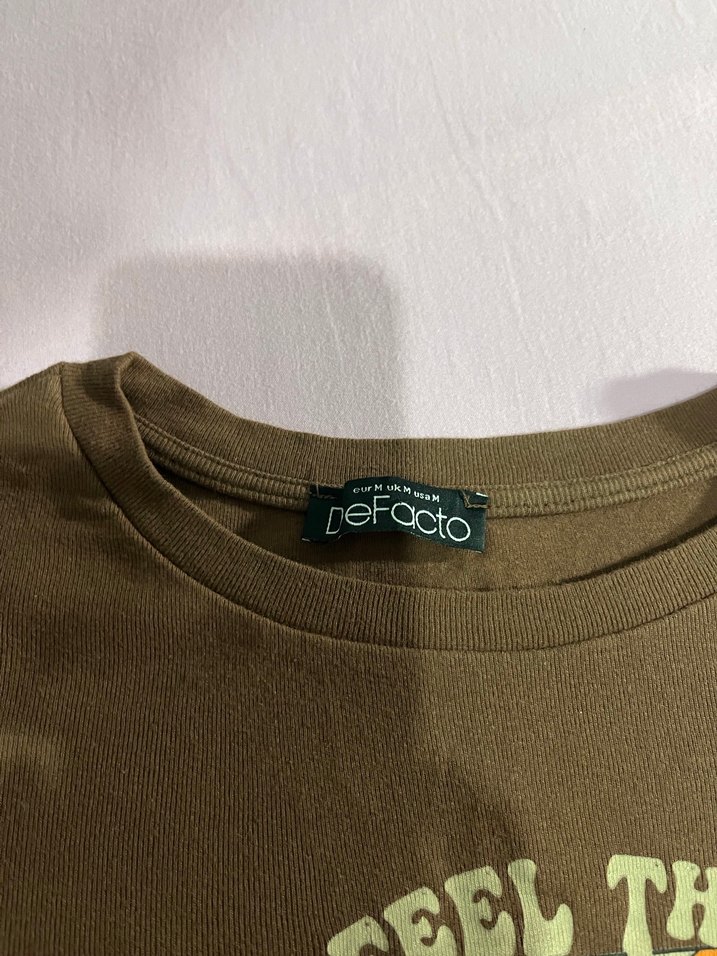 Kahverengi Baskılı Kısa crop - Görsel 3