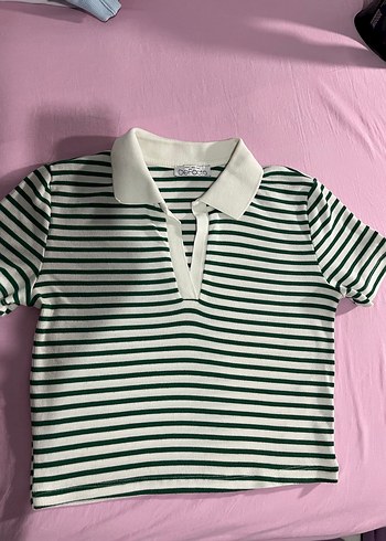 Yeşil ÇizgiliPolo Tişört - Görsel 2