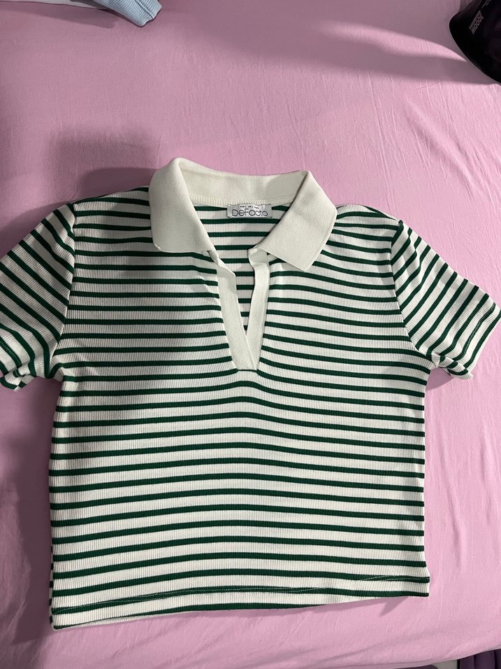 Yeşil ÇizgiliPolo Tişört - Görsel 2