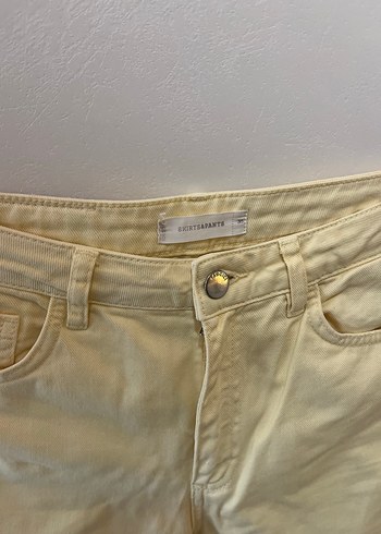 Sarı Düğmeli Kadın Midi Jean - Görsel 4