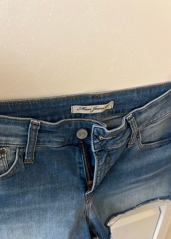 Düğmeli Kadın Mini Mavi Kot Şort - Görsel 7