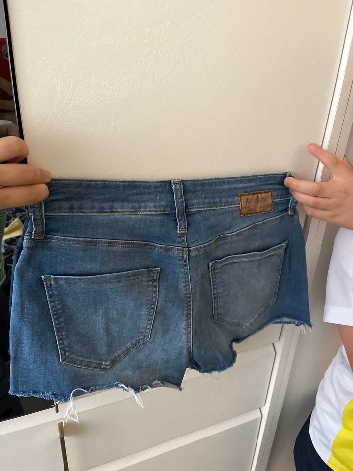 Düğmeli Kadın Mini Mavi Kot Şort - Görsel 5