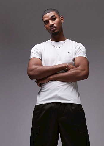 LACOSTEErkek Beyaz Regular Fit Tişört
