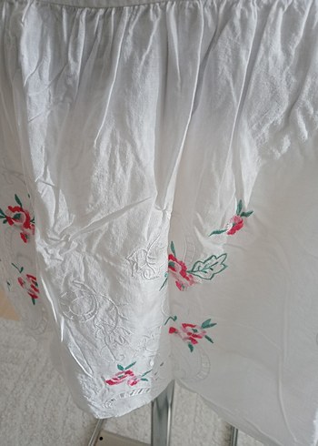 Nakışlı Beyaz Mini Etek - Görsel 4