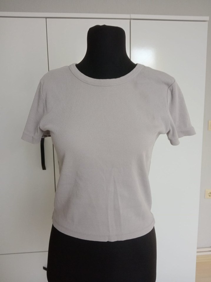 Bej Kısa Kollu Kadın Tişört - Görsel 2