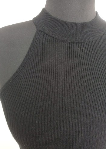 Kadın Siyah Yüksek Yakalı Atlet - Görsel 2