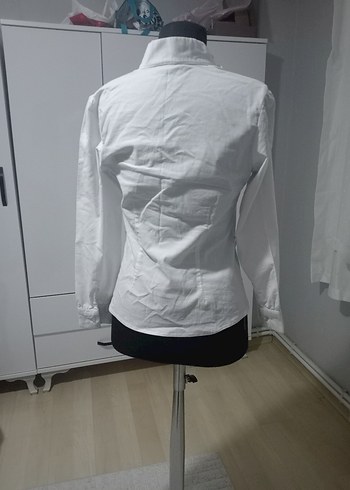 Fırfırlı Beyaz Kadın Gömlek - Görsel 5