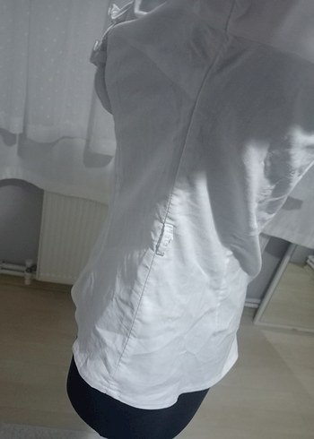 Fırfırlı Beyaz Kadın Gömlek - Görsel 3