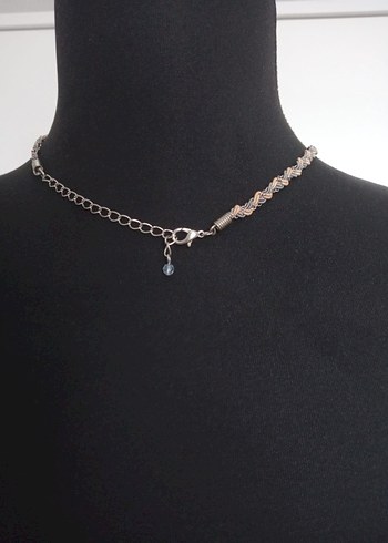 Renkli Turkuaz Zincir Detaylı Midi Kolye - Görsel 5