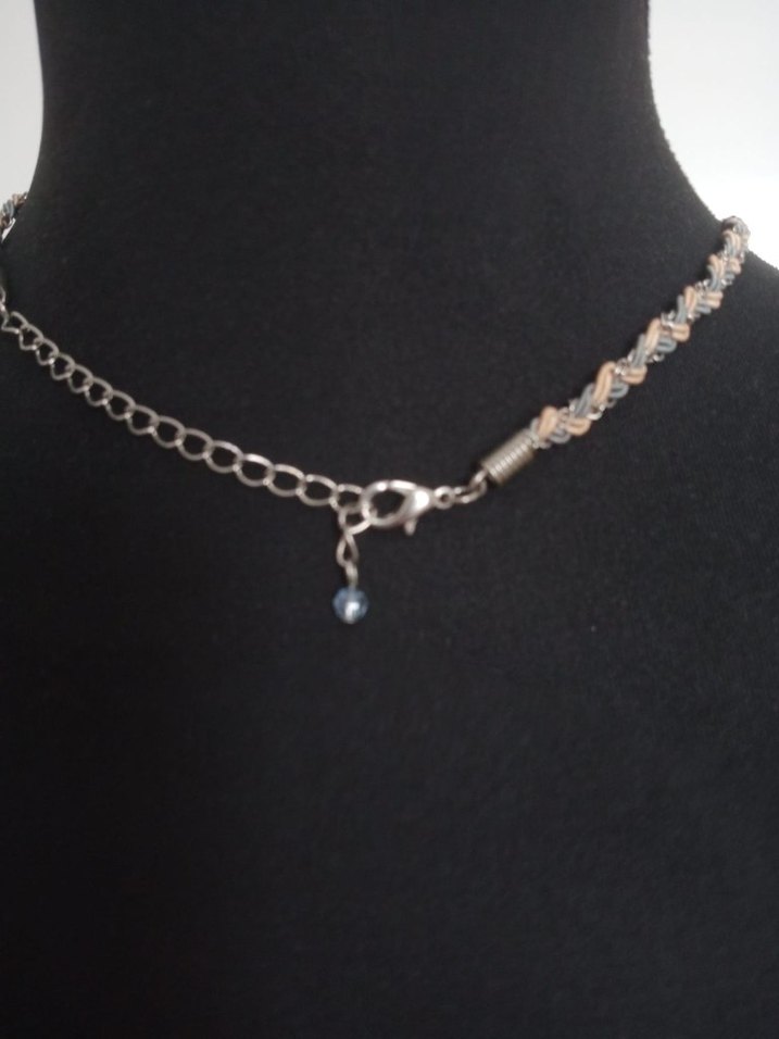 Renkli Turkuaz Zincir Detaylı Midi Kolye - Görsel 4