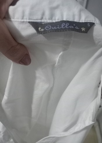 Nakışlı V Yaka Kadın Beyaz Gömlek - Görsel 4