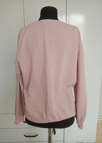 Pembe Pamuklu Kadın Sweatshirt - Görsel 2