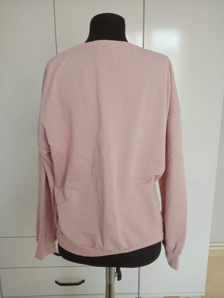 Pembe Pamuklu Kadın Sweatshirt - Görsel 2