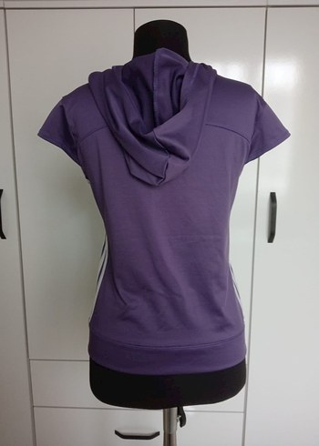 Mor Kısa Kollu Fermuarlı Kadın Atlet - Görsel 3