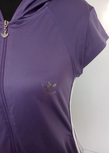 Mor Kısa Kollu Fermuarlı Kadın Atlet - Görsel 2