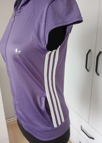 Mor Kısa Kollu Fermuarlı Kadın Atlet - Görsel 4