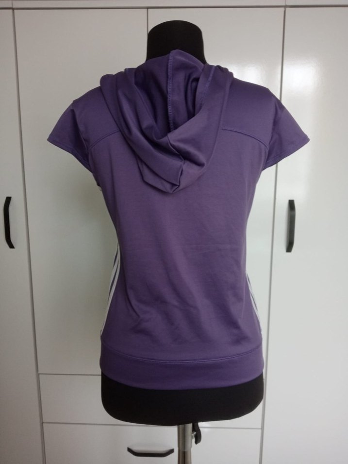 Mor Kısa Kollu Fermuarlı Kadın Atlet - Görsel 3