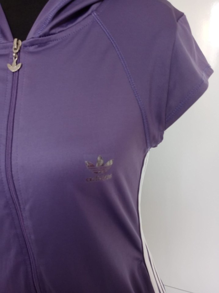 Mor Kısa Kollu Fermuarlı Kadın Atlet - Görsel 2