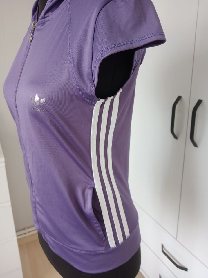 Mor Kısa Kollu Fermuarlı Kadın Atlet - Görsel 4