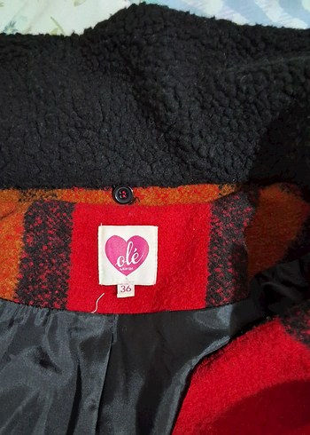 Düğmeli Kırmızı Kareli Midi Hamile Kabanı - Görsel 5