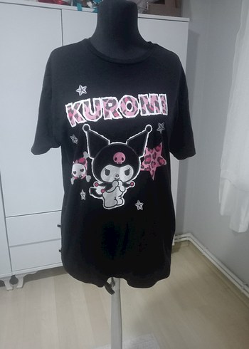 Kız Çocuk Siyah Kuromi Baskılı Tişört - Görsel 2