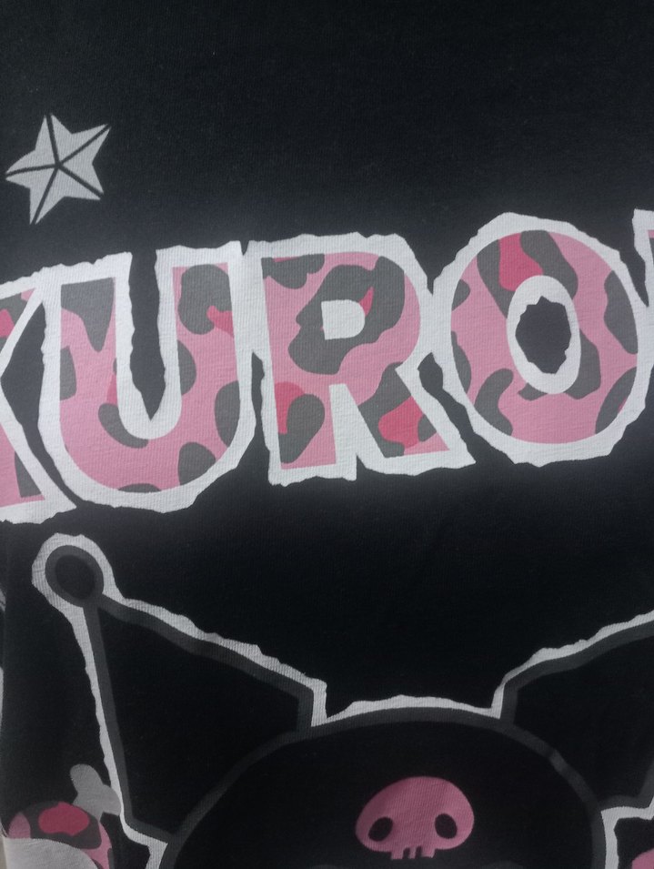 Kız Çocuk Siyah Kuromi Baskılı Tişört - Görsel 3