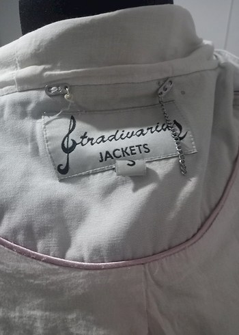 Düğmeli Beyaz Keten Midi Ceket - Görsel 5