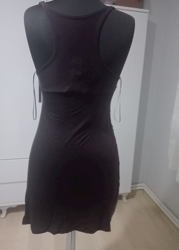 Siyah Drapeli Mini Abiye Elbise - Görsel 5