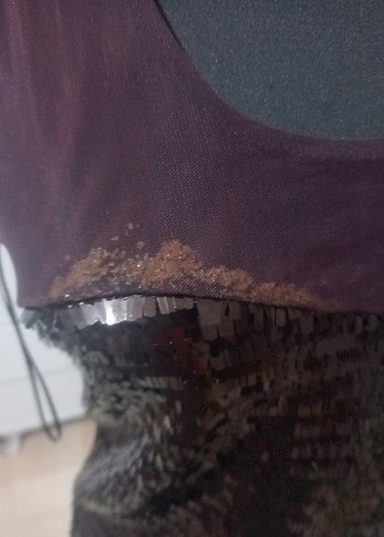 Siyah Drapeli Mini Abiye Elbise - Görsel 3