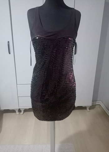 Siyah Drapeli Mini Abiye Elbise - Görsel 2