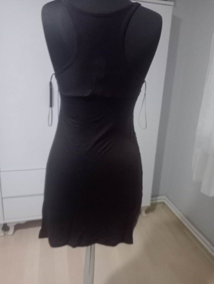 Siyah Drapeli Mini Abiye Elbise - Görsel 4